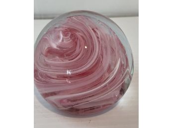 Pink Swirl Art Glass