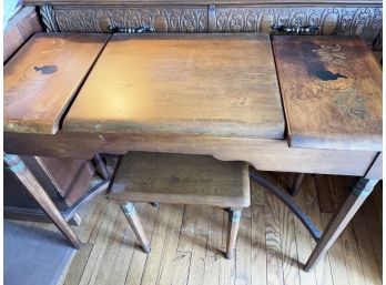 Antique Desk And Stool