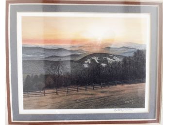 Photo Of Sunset And Farmland Pencil Signed