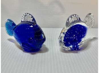 Cobalt Blue Fish Art Glass