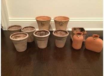 Small Garden Pots, Mixed Lot Of 10
