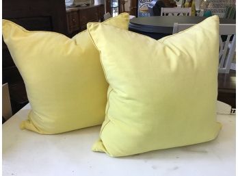 Ralph Lauren Yellow Down Pillows, Pair