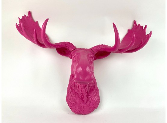 White Faux Taxidermy Wall Mount Moose
