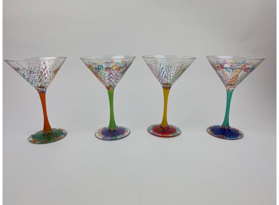 Smithereens Hand Painted Martini Glasses