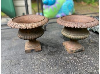 Set Of Two Large Metal Planters