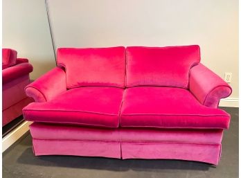 Pink Velvet Love Seat