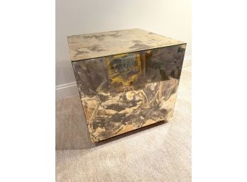 Mirrored Cube End Table