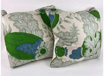 Floral And Foliate Design Throw Pillows