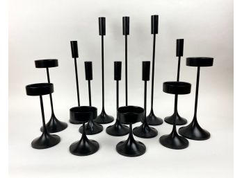 Collection Of Crate And Barrel 'Lume' Candle Holders