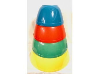 Vintage Mid-Century Modern Pyrex Primary Colors Nesting Bowl Set