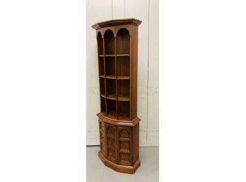 Vintage Mid-Century Cherrywood Arched Display Shelf/Cabinet By Brandt
