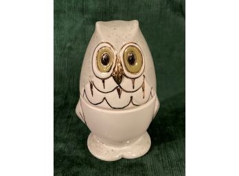 Adorable Two Piece Figural Owl Egg Cup