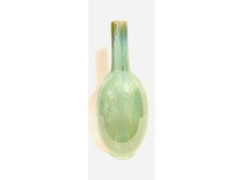 Bottle-Shaped Ceramic Opalescent Pale Mint Glazed Vase