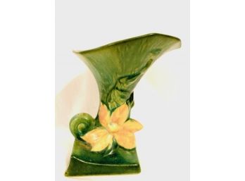 Vintage Mid-Century Modern Clematis Green - Horn - Roseville Pottery