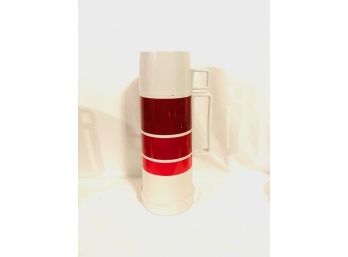 Vintage Red Striped Thermos