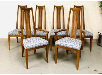 Set Of 6 Pearsall Style Mid Century High Back Dining Chairs