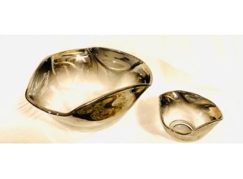 Vintage Mid-Century Modern Dorothy Thorpe Style Silver Fade Chip And Dip