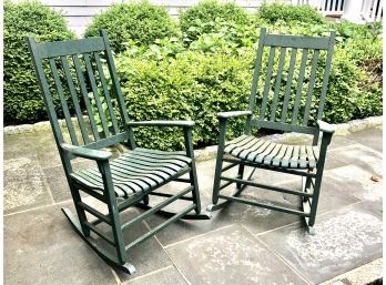 Pair Of Wooden Tyndall Creek Outdoor Rocking Chairs