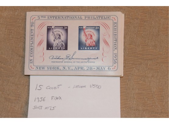 15 Mint 1956 FITEX Stamps - Scott 1075
