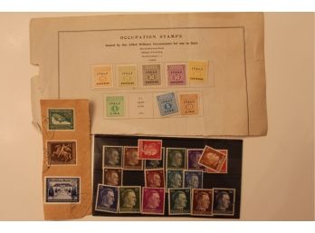 WW2 German And Wartime Us Occupation Of Italy Stamps