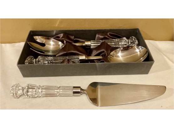 Waterford Handled Serving Set - 3 Pieces - Spoon, Fork And Pie Server