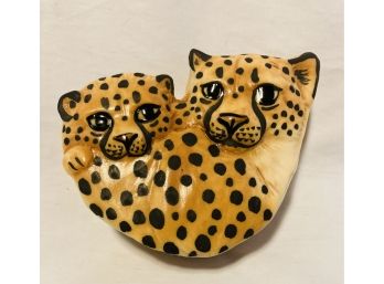 Very Nice Cheetah Trinket Box Signed By Artist Carol Halmy
