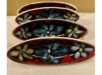 S/4 Elongated Oval Condiment Bowls, Marked
