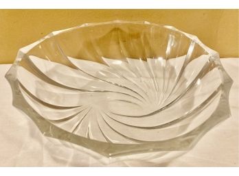 Crystal Bowl - Swirl Design Signature On Bottom