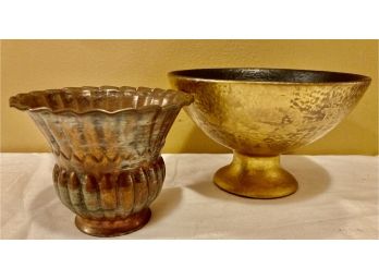 Sasha B 085  Decorative Bowl And Copper Votive/vase