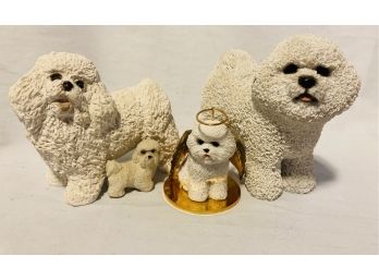 Group Of Bichon Pups One With Angle Wings