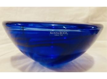 Kosta Boda Blue Atoll Art Glass Bowl