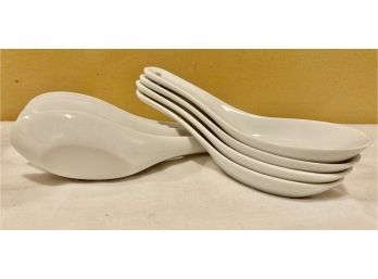 S/8 White Asian Soup Spoons