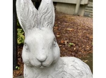 Cement Cast Hollow Bunny To Great You In The Garden