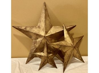 Set Of Three (3) Metal Decorative Stars
