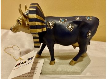 Cow Parade 'Tutan Cowman' Statue In Box