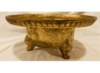 Cast Metal Footed Bowl With Asian Hallmark