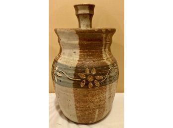Hand Trown Brown Pottery Vessel With Lid - 'Roth'