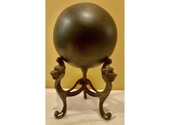 Cast Bronze Orb With Stand