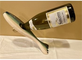 Wooden Fish Wine Holder - Defies Gravity! Green Trout Brookie