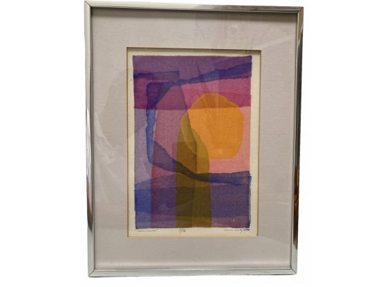 1972 Abstract Print  'New Sun' By Ann Hertzog No 3/16