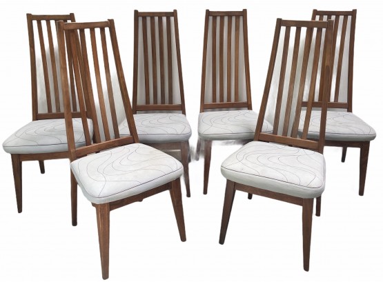 Ca 1969 - Six Vintage Danish Modern Walnut Dining Room Chairs