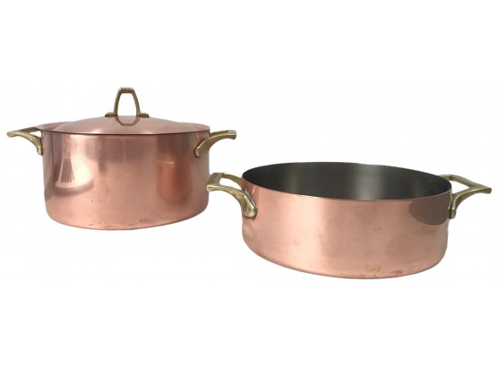 Pair Of Vintage Revereware Copper Pots Paul Revere - Signature Series