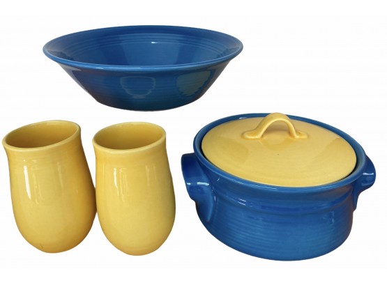 Metlox Pottery 'Colorstax' Casserole And More Serving Lot - 4 Pieces