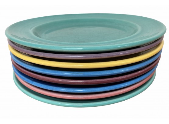 8 Metlox Pottery 'Colorstax' Salad Plates -Most Vintage