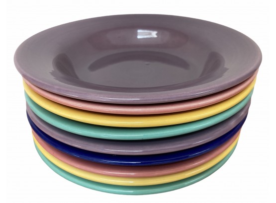 9 Metlox Pottery 'Colorstax' Rimmed Soup Plates