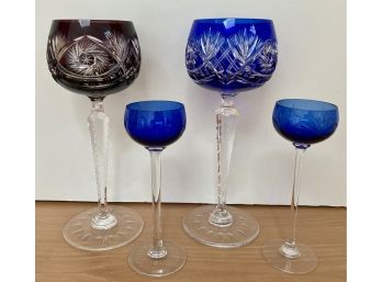 Collection Of  Four Bohemian Stemmed Glasses