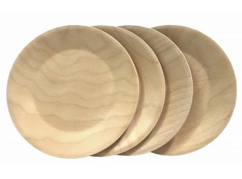 A Set Of Four Beechwood Plates From Weston Bowl Mill, Weston VT
