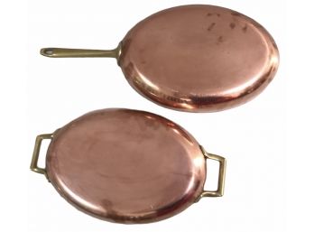Vintage Revereware Copper Oval Flambe & Handled Au Gratin Pan