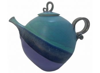 Signed Art Studio Pottery Narrow Teapot