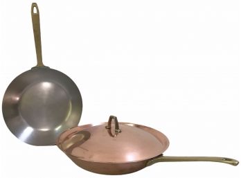 Pair Of Vintage Revereware Copper Frying Pans Paul Revere - Signature Series